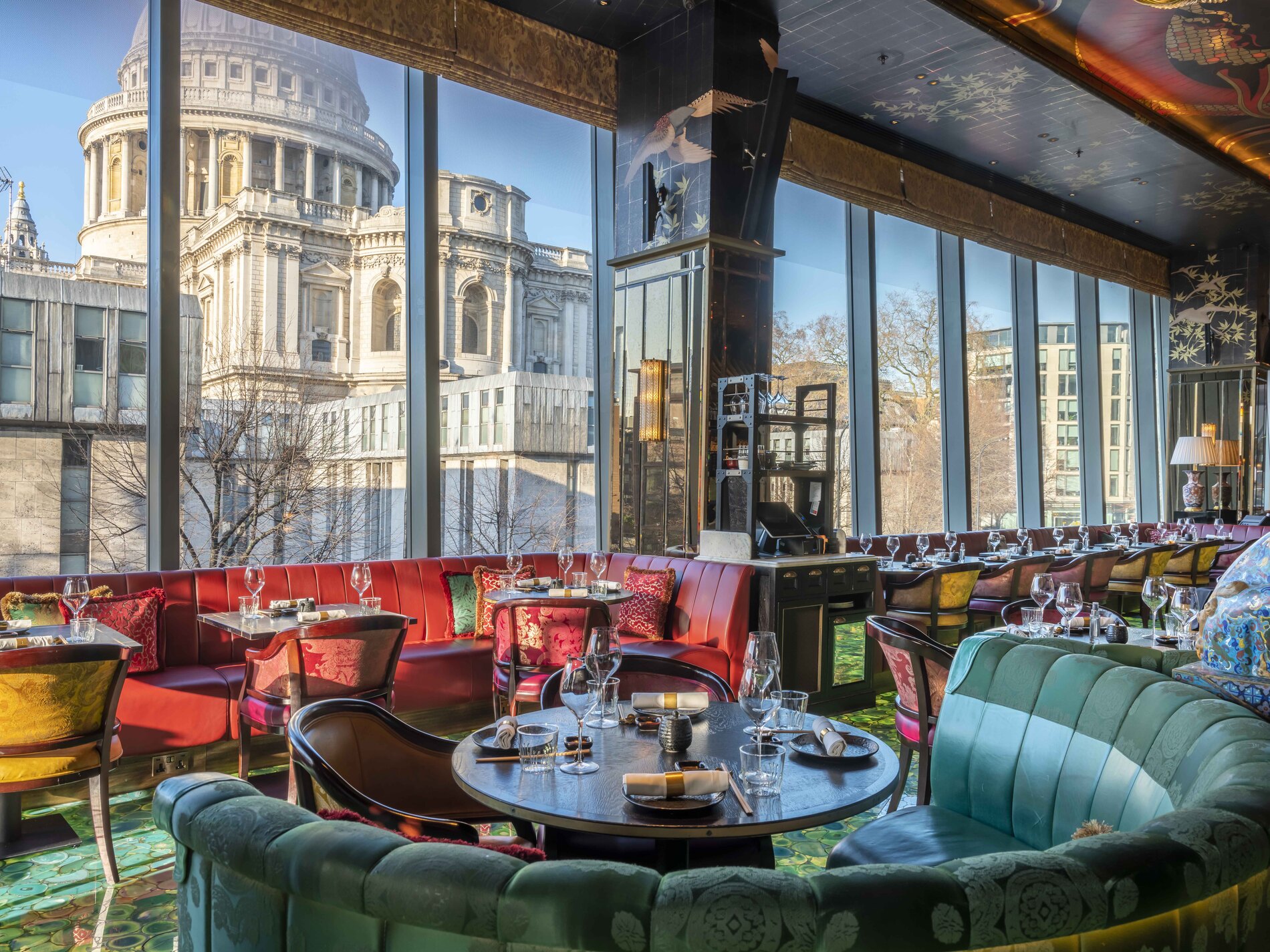 Restaurant interior of The Ivy Asia St Paul's.